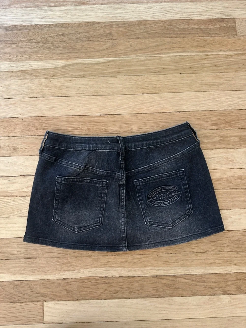Urban Outfitters BBG studded gray denim mini skirt